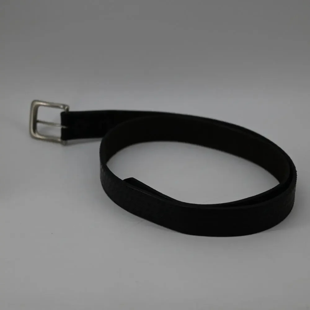 Men's Leather Belt Size 46 Black Basket Weave Casual Security Uniform